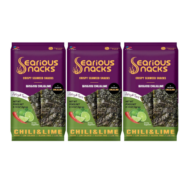 3 PACK BOTANA DE ALGAS SABOR CHILE-LIMON